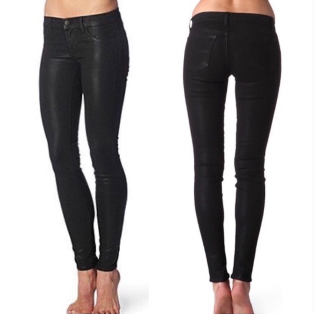 J Brand Super Skinny Coated Steal Jeans, Size 26